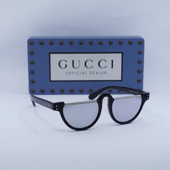Gucci GG1368S 001 Oval Sunglasses - Black/Grey Mirror - Lowest Price! main image 7